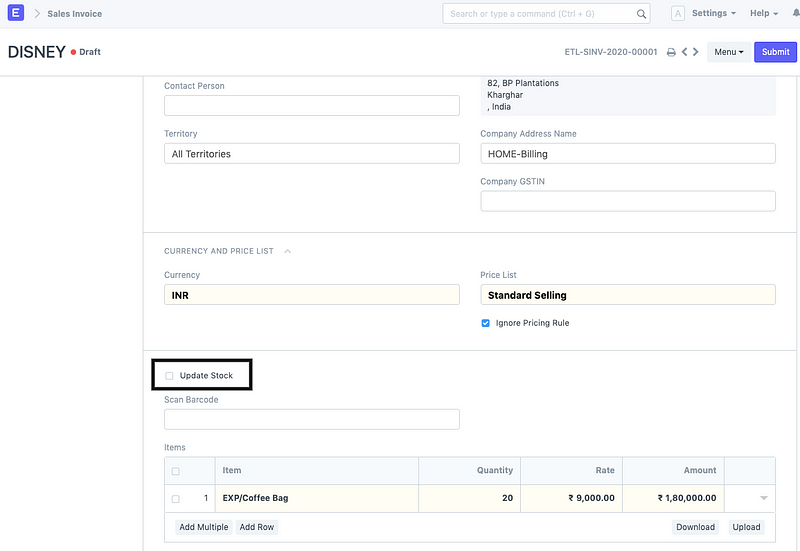 5 Bước Lập Hóa Đơn trong ERPNext