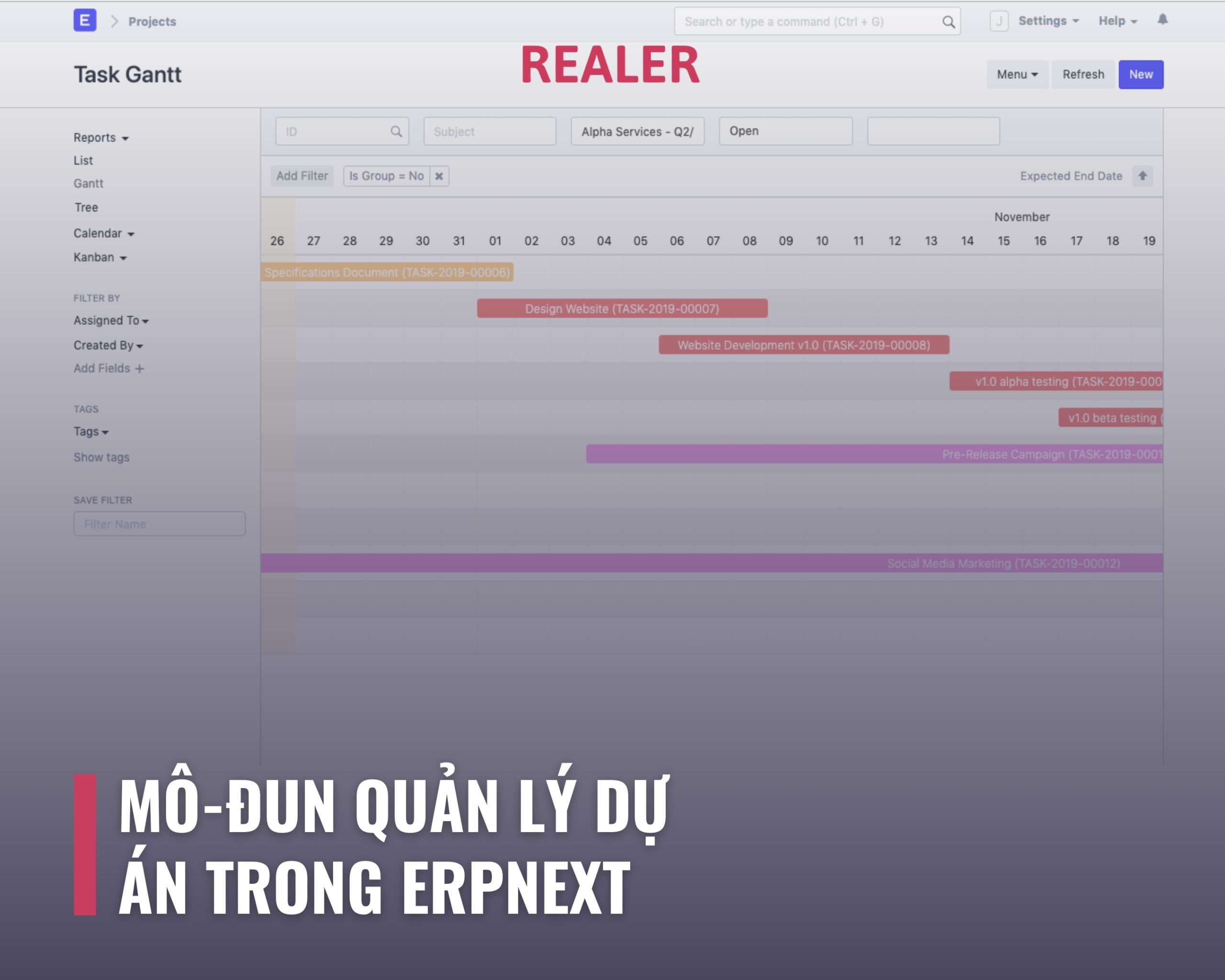 Mô-đun Quản lý Dự án trong ERPNext - ERPNext Việt Nam