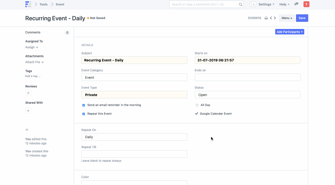 Hướng dẫn tích hợp Google Calendar trên ERPNext