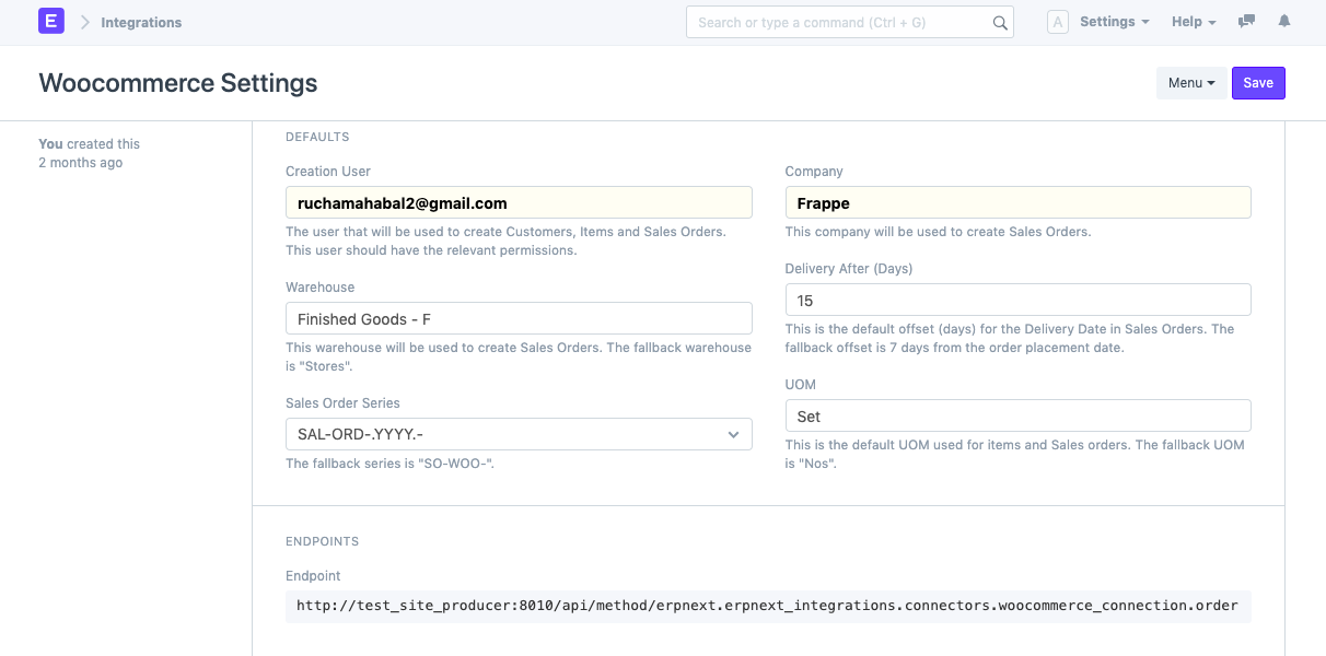 Hướng dẫn tích hợp WooCommerce trên ERPNext